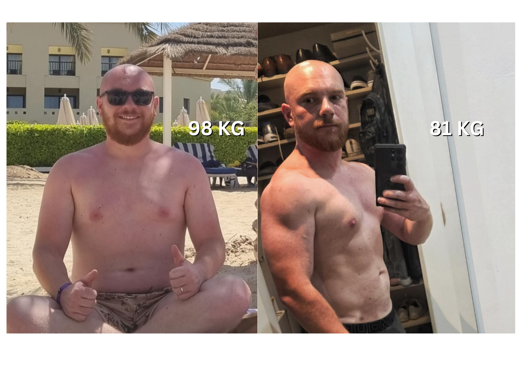 98 kg to 81 kg