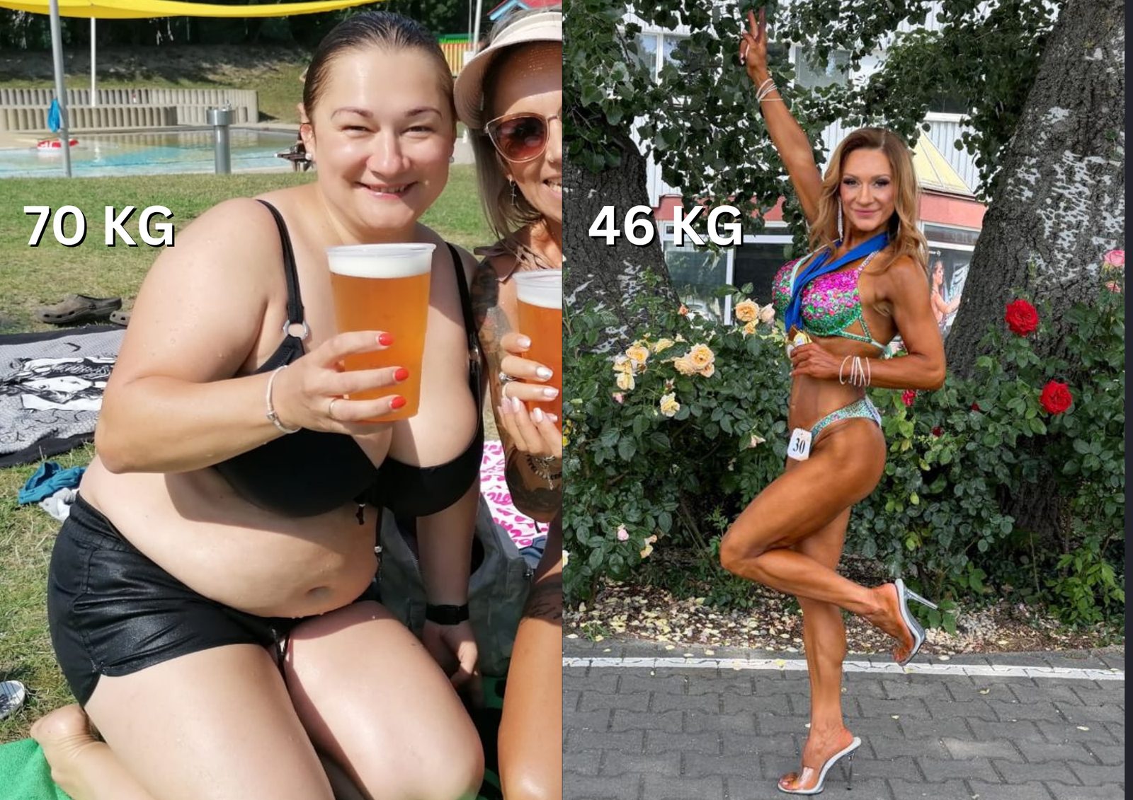 Diana client transformation from 70 kg to 46 kg